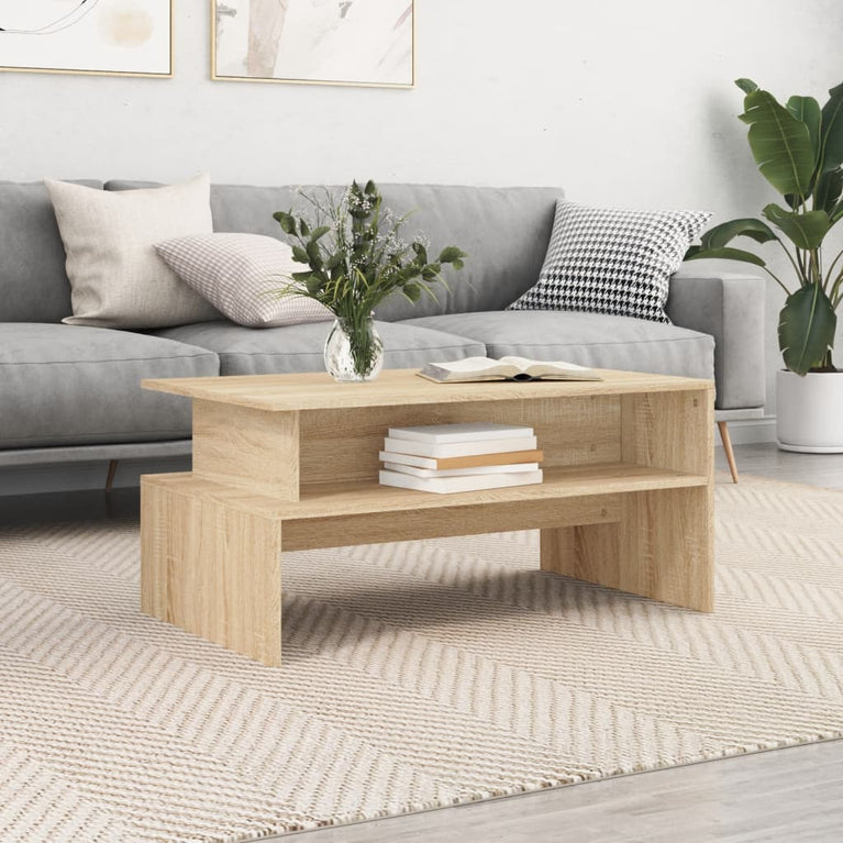 Salontafel 90x55x42,5 cm bewerkt hout sonoma eikenkleurig MeubelReus