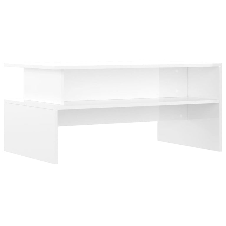 Salontafel 90x55x42,5 cm bewerkt hout hoogglans wit MeubelReus