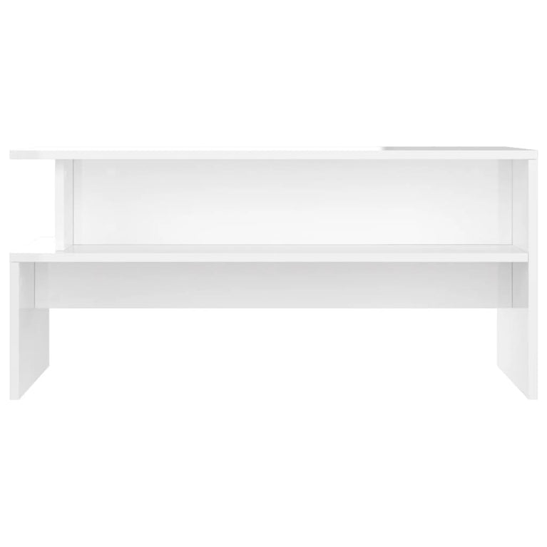Salontafel 90x55x42,5 cm bewerkt hout hoogglans wit MeubelReus