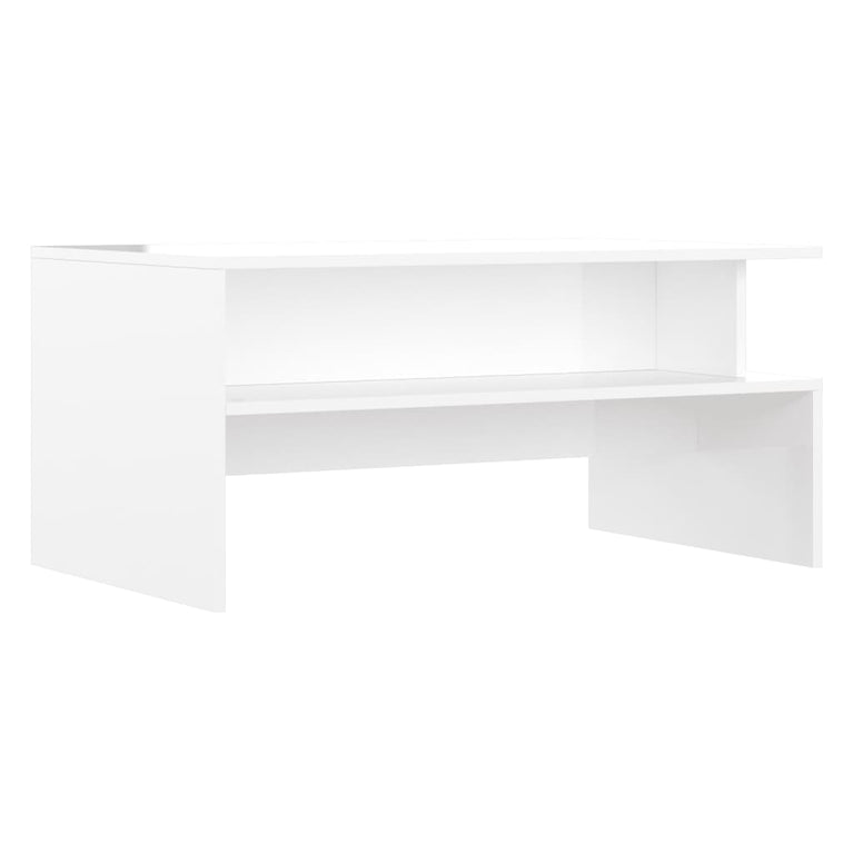 Salontafel 90x55x42,5 cm bewerkt hout hoogglans wit MeubelReus