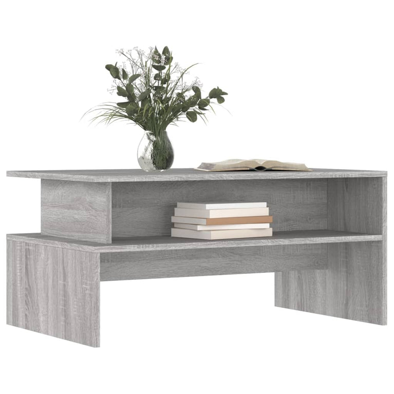 Salontafel 90x55x42,5 cm bewerkt hout grijs sonoma eikenkleur MeubelReus