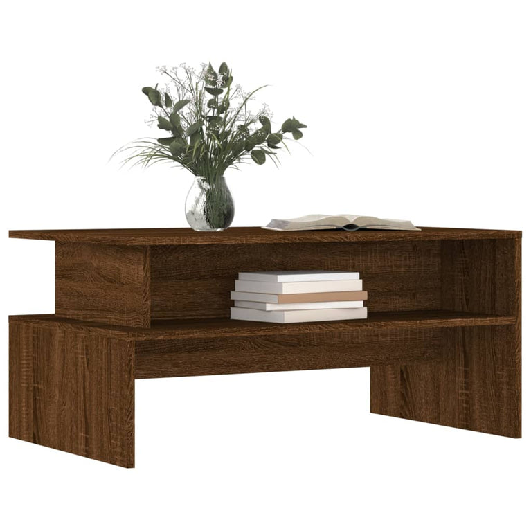 Salontafel 90x55x42,5 cm bewerkt hout bruin eikenkleur MeubelReus