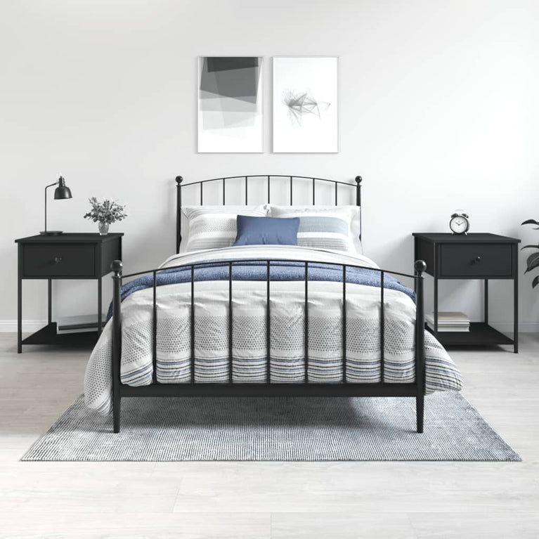 Nachtkastjes 2 st 44x45x58 cm bewerkt hout zwart MeubelReus