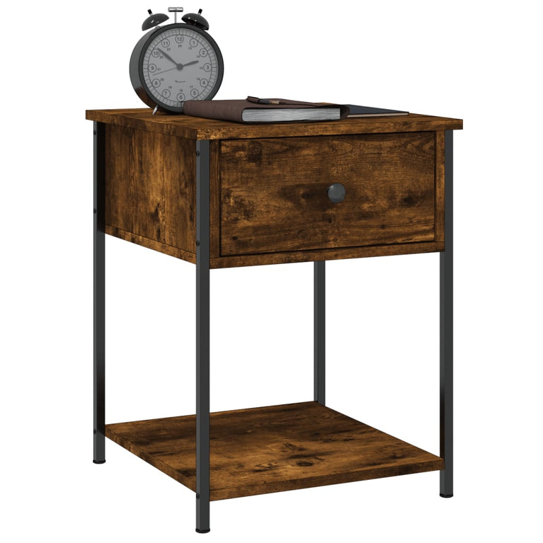 Nachtkastjes 2 st 44x45x58 cm bewerkt hout gerookt eikenkleurig MeubelReus