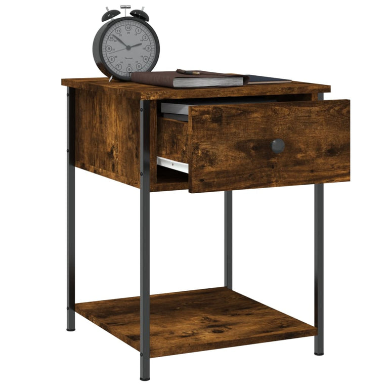 Nachtkastjes 2 st 44x45x58 cm bewerkt hout gerookt eikenkleurig MeubelReus