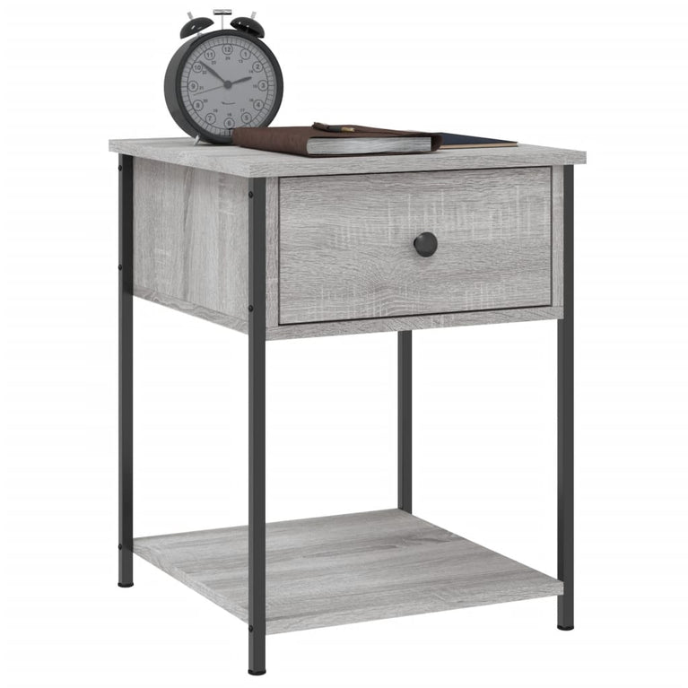 Nachtkastjes 2 st 44x45x58 cm bewerkt hout grijs sonoma eiken MeubelReus