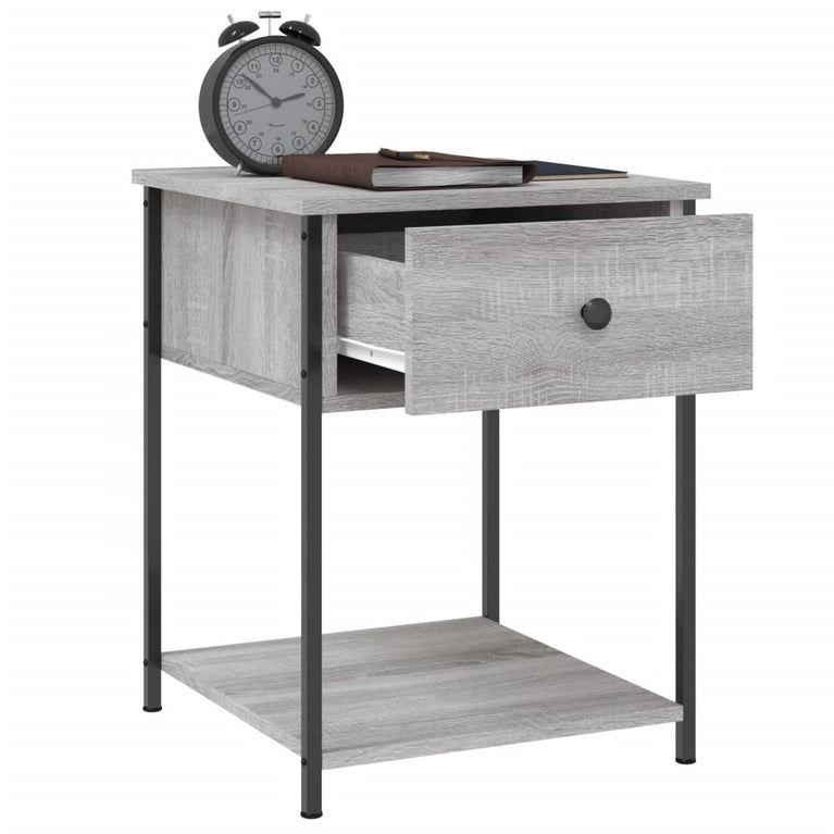 Nachtkastjes 2 st 44x45x58 cm bewerkt hout grijs sonoma eiken MeubelReus