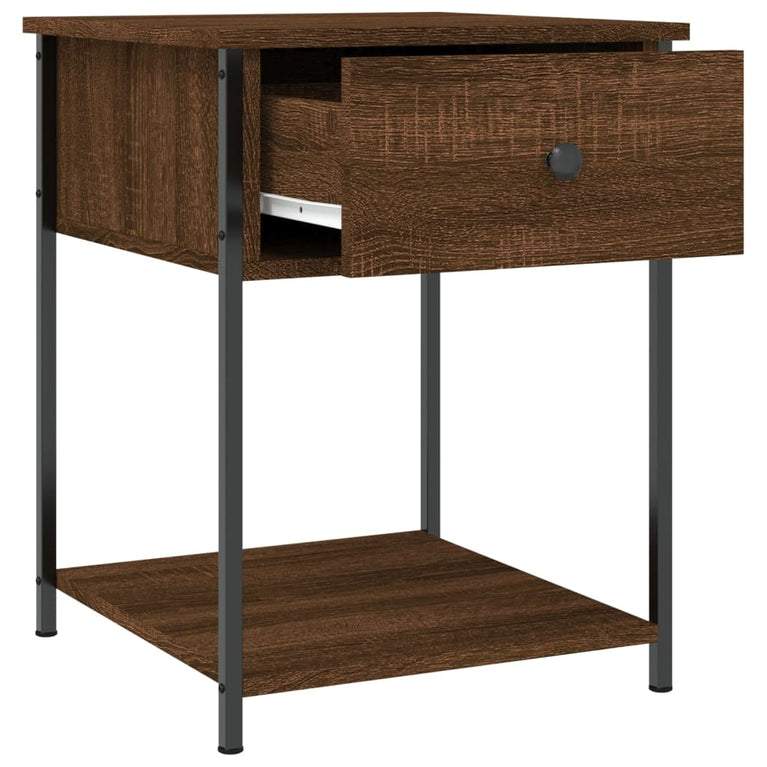 Nachtkastjes 2 st 44x45x58 cm bewerkt hout bruin eikenkleur MeubelReus