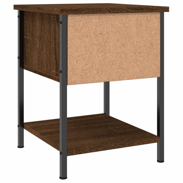 Nachtkastje 34x35,5x45 cm bewerkt hout bruin eikenkleur MeubelReus