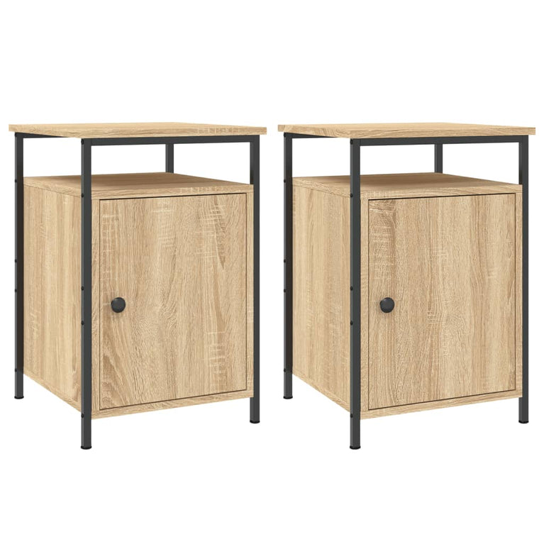 Nachtkastjes 2 st 40x42x60 cm bewerkt hout sonoma eikenkleurig MeubelReus