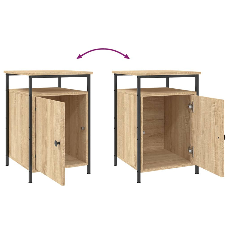 Nachtkastjes 2 st 40x42x60 cm bewerkt hout sonoma eikenkleurig MeubelReus