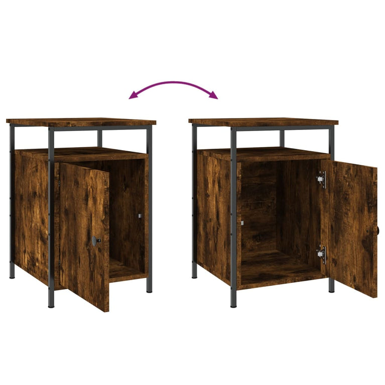 Nachtkastjes 2 st 40x42x60 cm bewerkt hout gerookt eikenkleurig MeubelReus