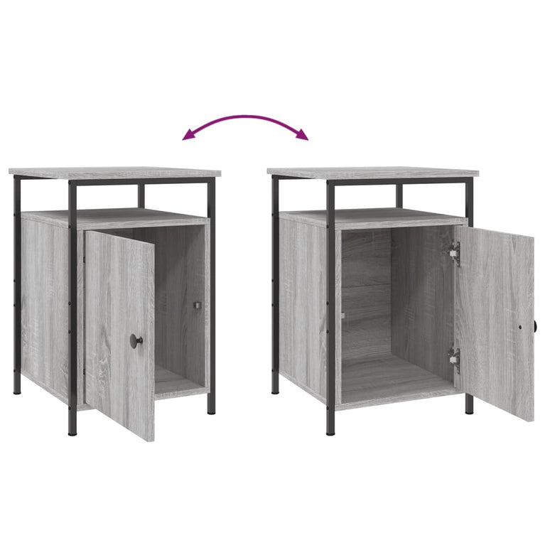 Nachtkastjes 2 st 40x42x60 cm bewerkt hout grijs sonoma eiken MeubelReus