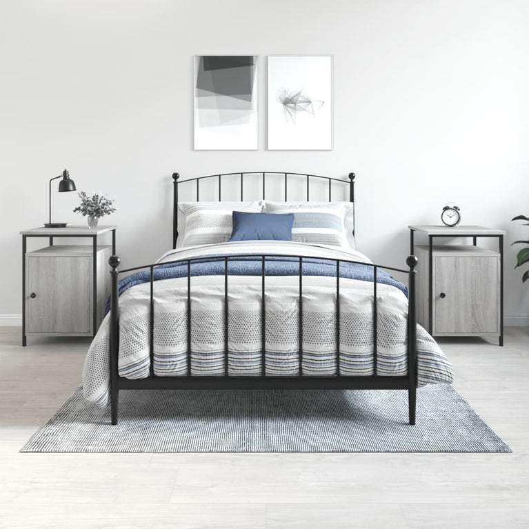 Nachtkastjes 2 st 40x42x60 cm bewerkt hout grijs sonoma eiken MeubelReus
