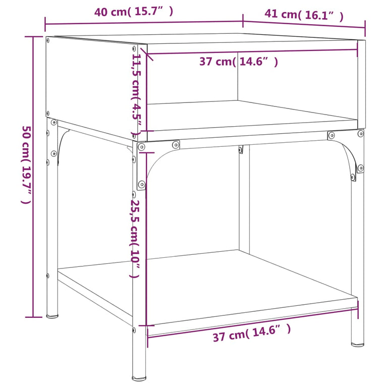 Nachtkastjes 2 st 40x41x50 cm bewerkt hout sonoma eikenkleurig MeubelReus