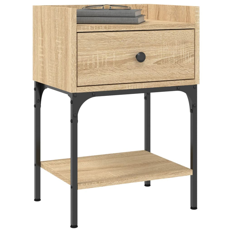 Nachtkastjes 2 st 40,5x31x60 cm bewerkt hout sonoma eikenkleur MeubelReus