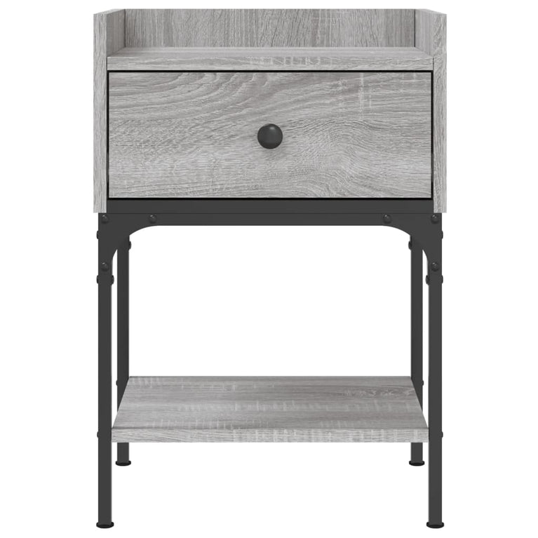 Nachtkastje 40,5x31x60 cm bewerkt hout grijs sonoma MeubelReus