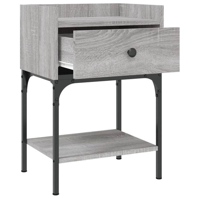 Nachtkastje 40,5x31x60 cm bewerkt hout grijs sonoma MeubelReus