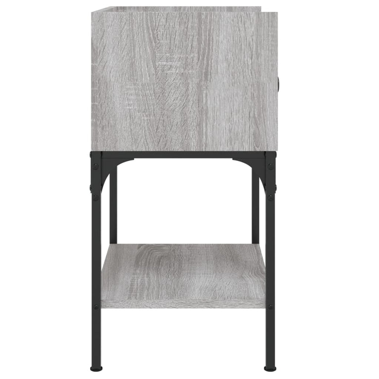 Nachtkastje 40,5x31x60 cm bewerkt hout grijs sonoma MeubelReus