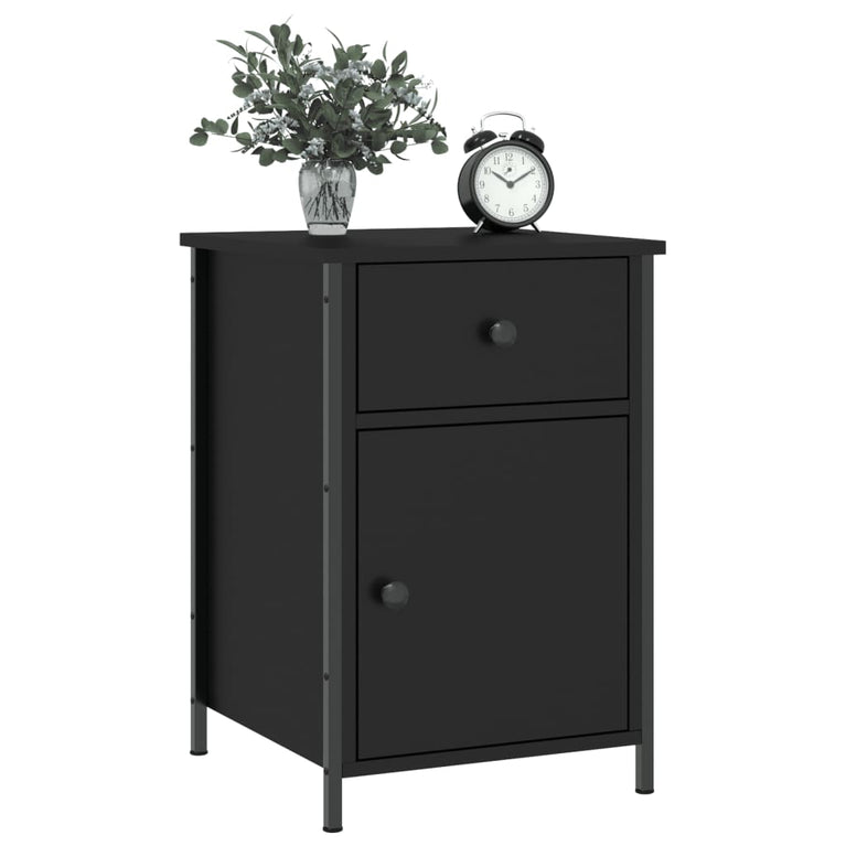 Nachtkastjes 2 st 40x42x60 cm bewerkt hout zwart MeubelReus