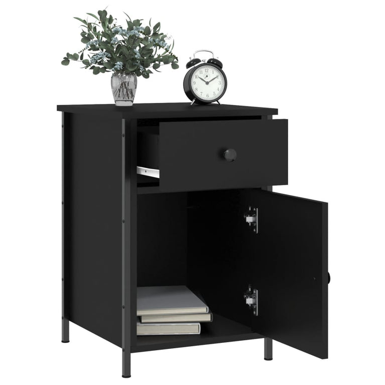 Nachtkastjes 2 st 40x42x60 cm bewerkt hout zwart MeubelReus