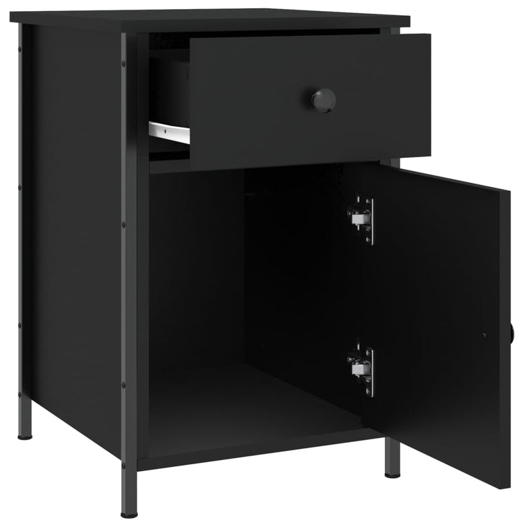 Nachtkastjes 2 st 40x42x60 cm bewerkt hout zwart MeubelReus