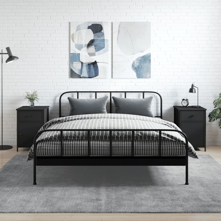 Nachtkastjes 2 st 40x42x60 cm bewerkt hout zwart MeubelReus