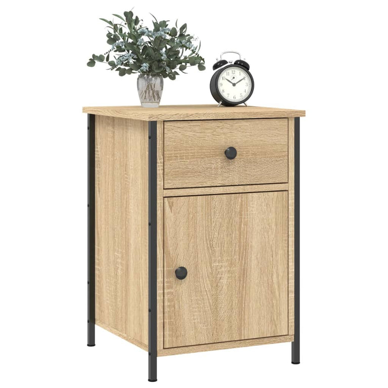 Nachtkastje 40x42x60 cm bewerkt hout sonoma eikenkleurig MeubelReus
