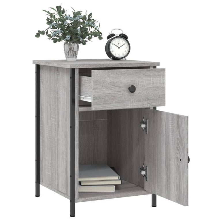 Nachtkastjes 2 st 40x42x60 cm bewerkt hout grijs sonoma eiken MeubelReus