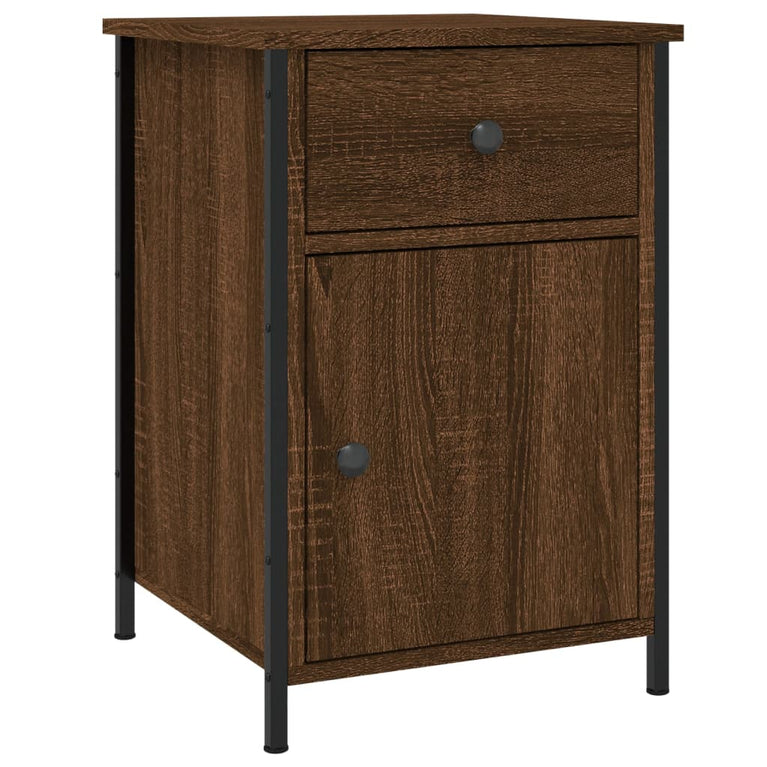 Nachtkastjes 2 st 40x42x60 cm bewerkt hout bruin eikenkleur MeubelReus