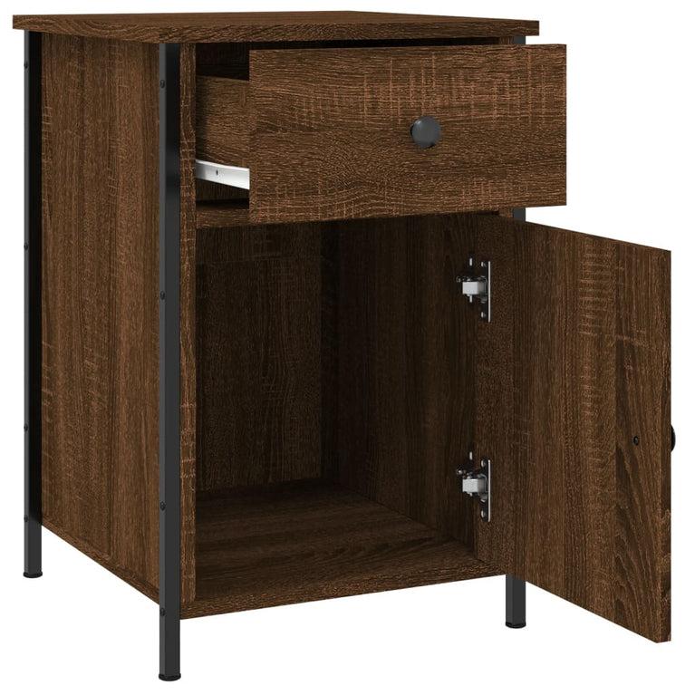 Nachtkastjes 2 st 40x42x60 cm bewerkt hout bruin eikenkleur MeubelReus