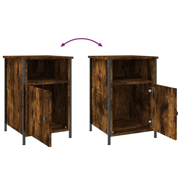Nachtkastjes 2 st 40x42x60 cm bewerkt hout gerookt eikenkleurig MeubelReus
