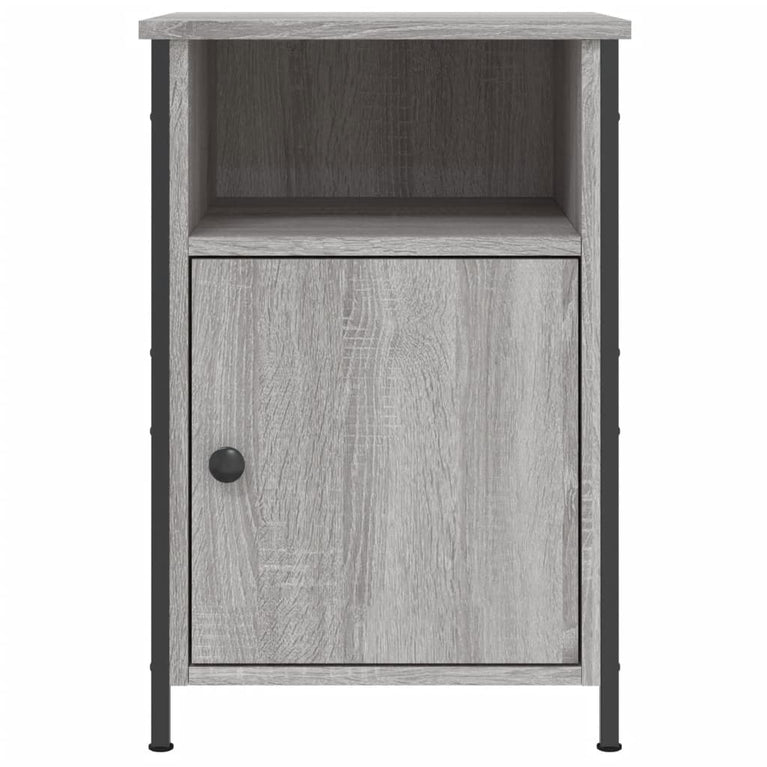 Nachtkastje 40x42x60 cm bewerkt hout grijs sonoma eikenkleurig MeubelReus