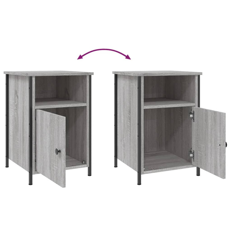 Nachtkastjes 2 st 40x42x60 cm bewerkt hout grijs sonoma eiken MeubelReus
