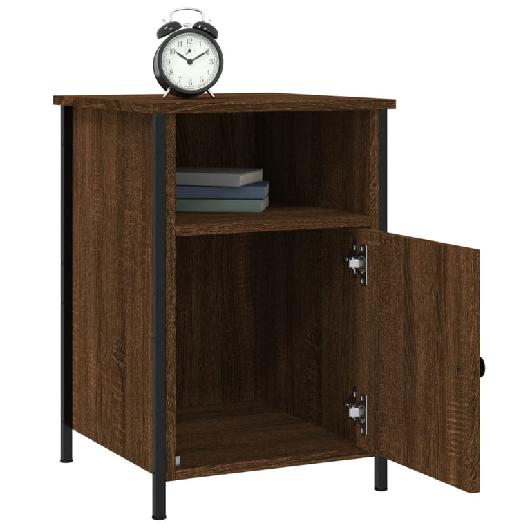Nachtkastjes 2 st 40x42x60 cm bewerkt hout bruin eikenkleur MeubelReus