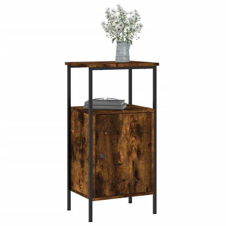 Nachtkastjes 2 st 41x31x80 cm bewerkt hout gerookt eikenkleurig MeubelReus