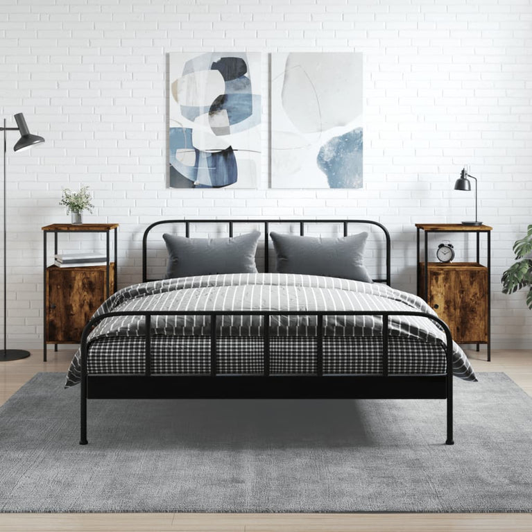 Nachtkastjes 2 st 41x31x80 cm bewerkt hout gerookt eikenkleurig MeubelReus