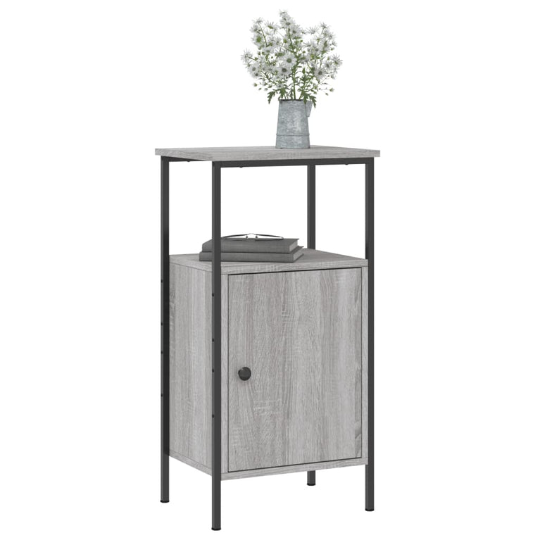 Nachtkastjes 2 st 41x31x80 cm bewerkt hout grijs sonoma eiken MeubelReus