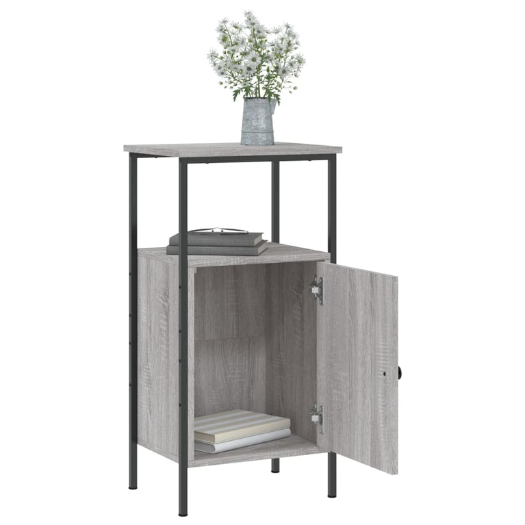 Nachtkastjes 2 st 41x31x80 cm bewerkt hout grijs sonoma eiken MeubelReus