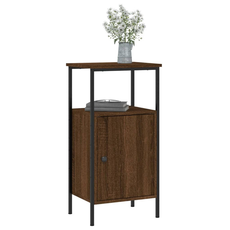 Nachtkastjes 2 st 41x31x80 cm bewerkt hout bruin eikenkleur MeubelReus