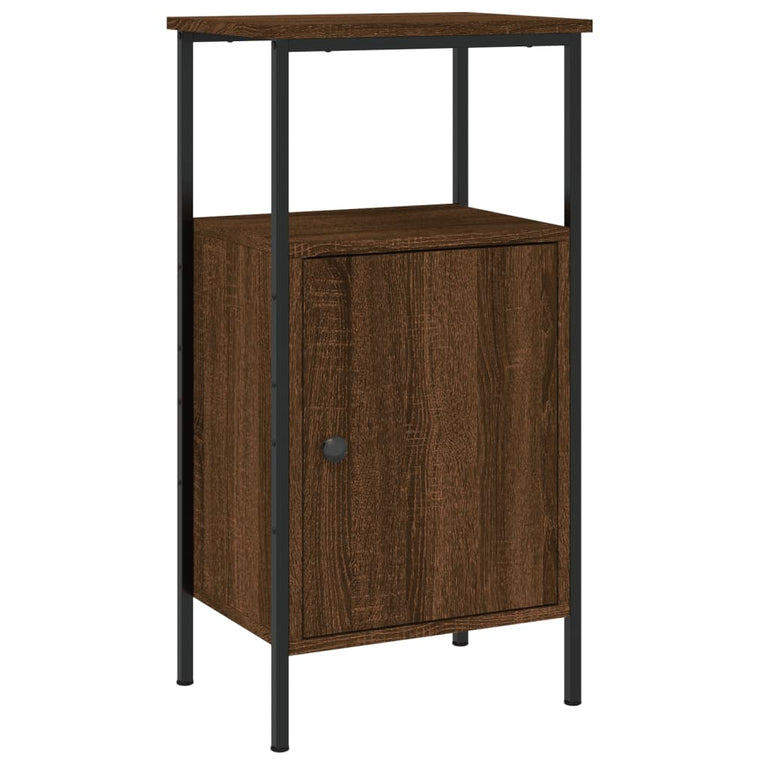 Nachtkastjes 2 st 41x31x80 cm bewerkt hout bruin eikenkleur MeubelReus
