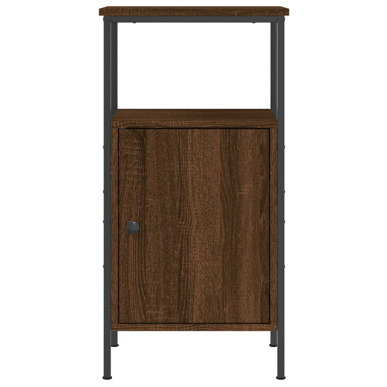 Nachtkastjes 2 st 41x31x80 cm bewerkt hout bruin eikenkleur MeubelReus