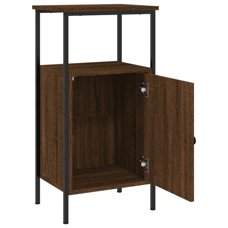 Nachtkastjes 2 st 41x31x80 cm bewerkt hout bruin eikenkleur MeubelReus