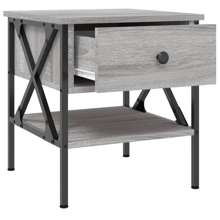 Nachtkastjes 2 st 40x42x45 cm bewerkt hout grijs sonoma eiken MeubelReus