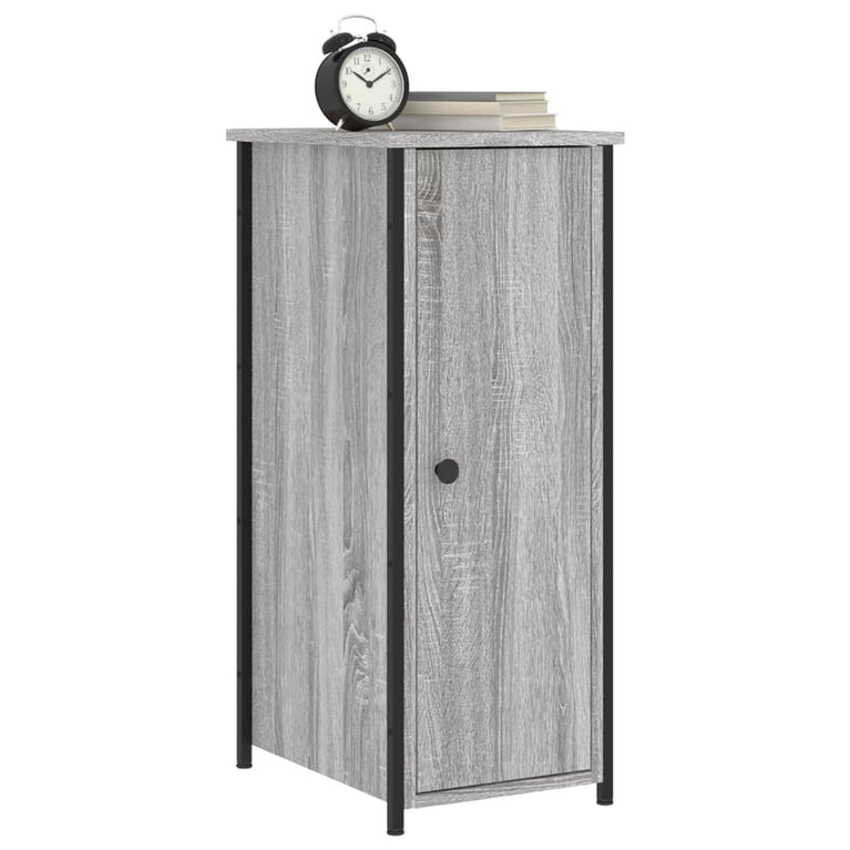 Nachtkastje 32x42x80 cm bewerkt hout grijs sonoma eikenkleurig MeubelReus