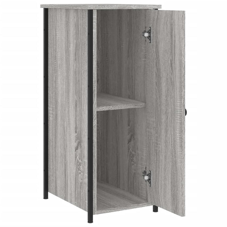 Nachtkastje 32x42x80 cm bewerkt hout grijs sonoma eikenkleurig MeubelReus
