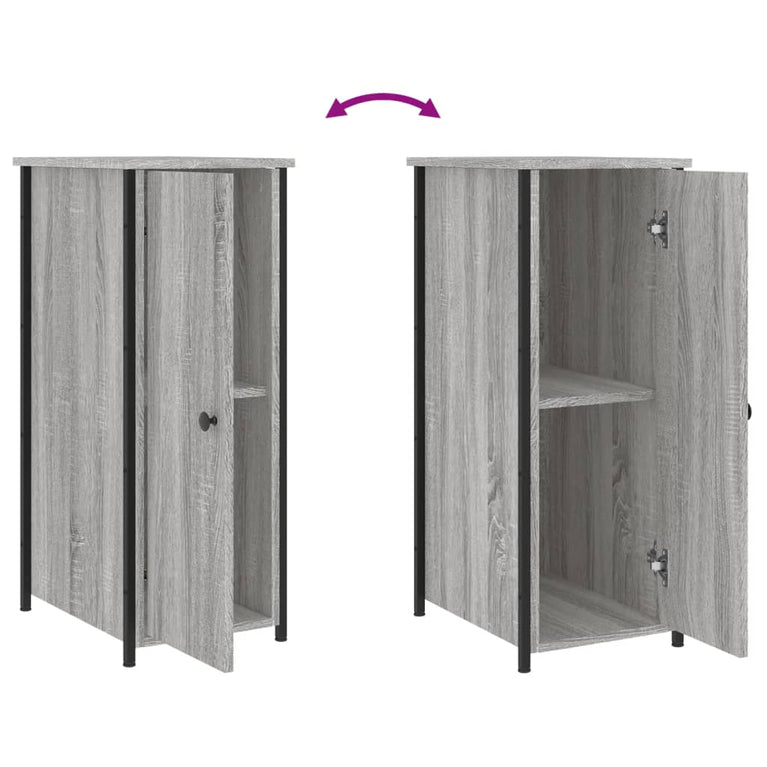 Nachtkastje 32x42x80 cm bewerkt hout grijs sonoma eikenkleurig MeubelReus