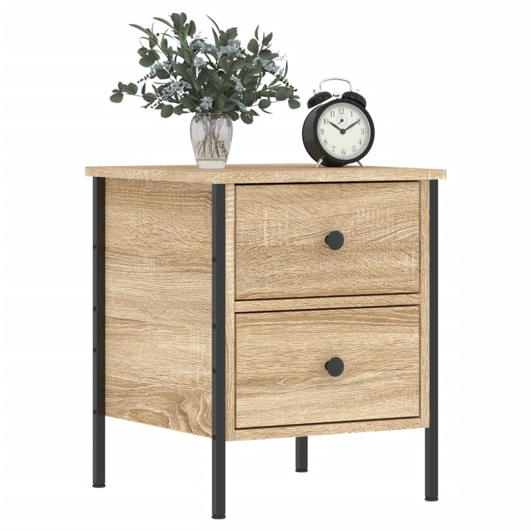 Nachtkastje 40x42x50 cm bewerkt hout sonoma eikenkleurig MeubelReus