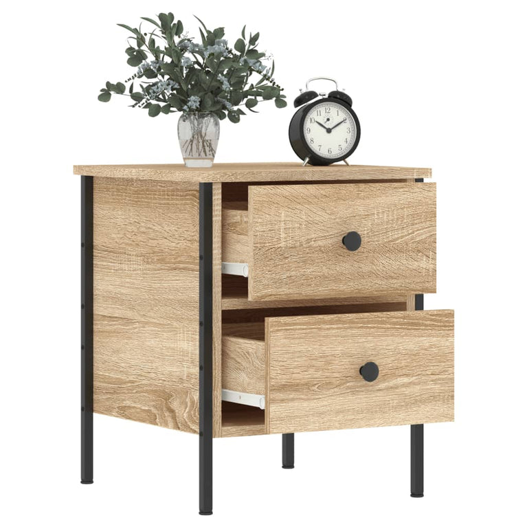 Nachtkastje 40x42x50 cm bewerkt hout sonoma eikenkleurig MeubelReus