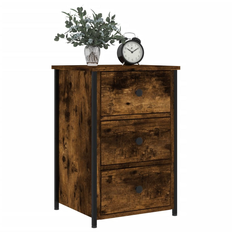 Nachtkastjes 2 st 40x36x60 cm bewerkt hout gerookt eikenkleurig MeubelReus
